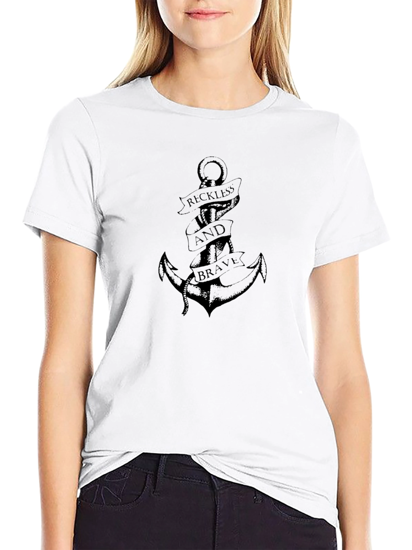 Reckless and Brave Anchor Graphic Tee - Black