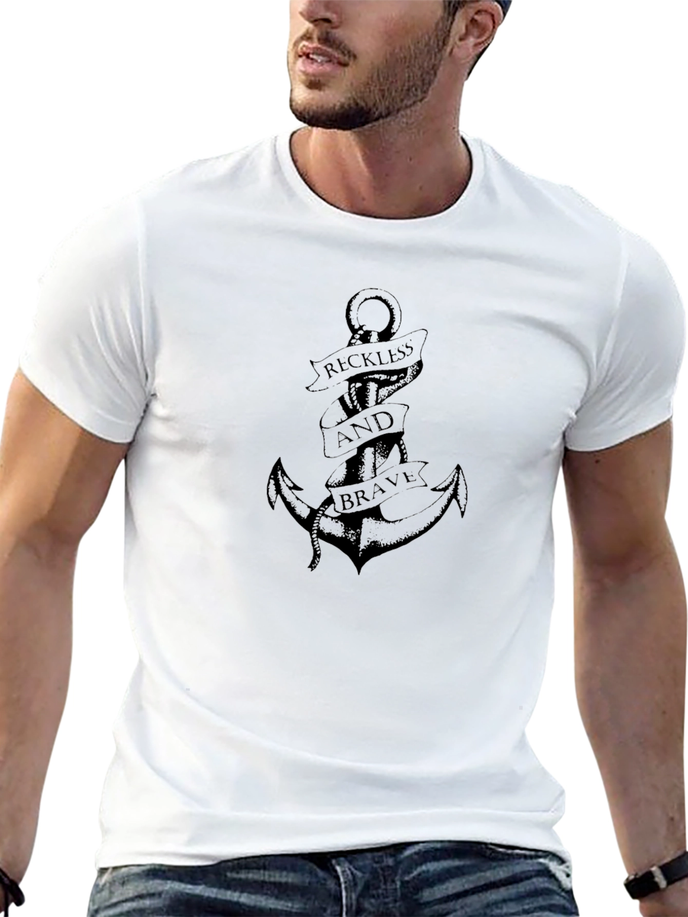 Reckless and Brave Anchor Graphic Tee - Black