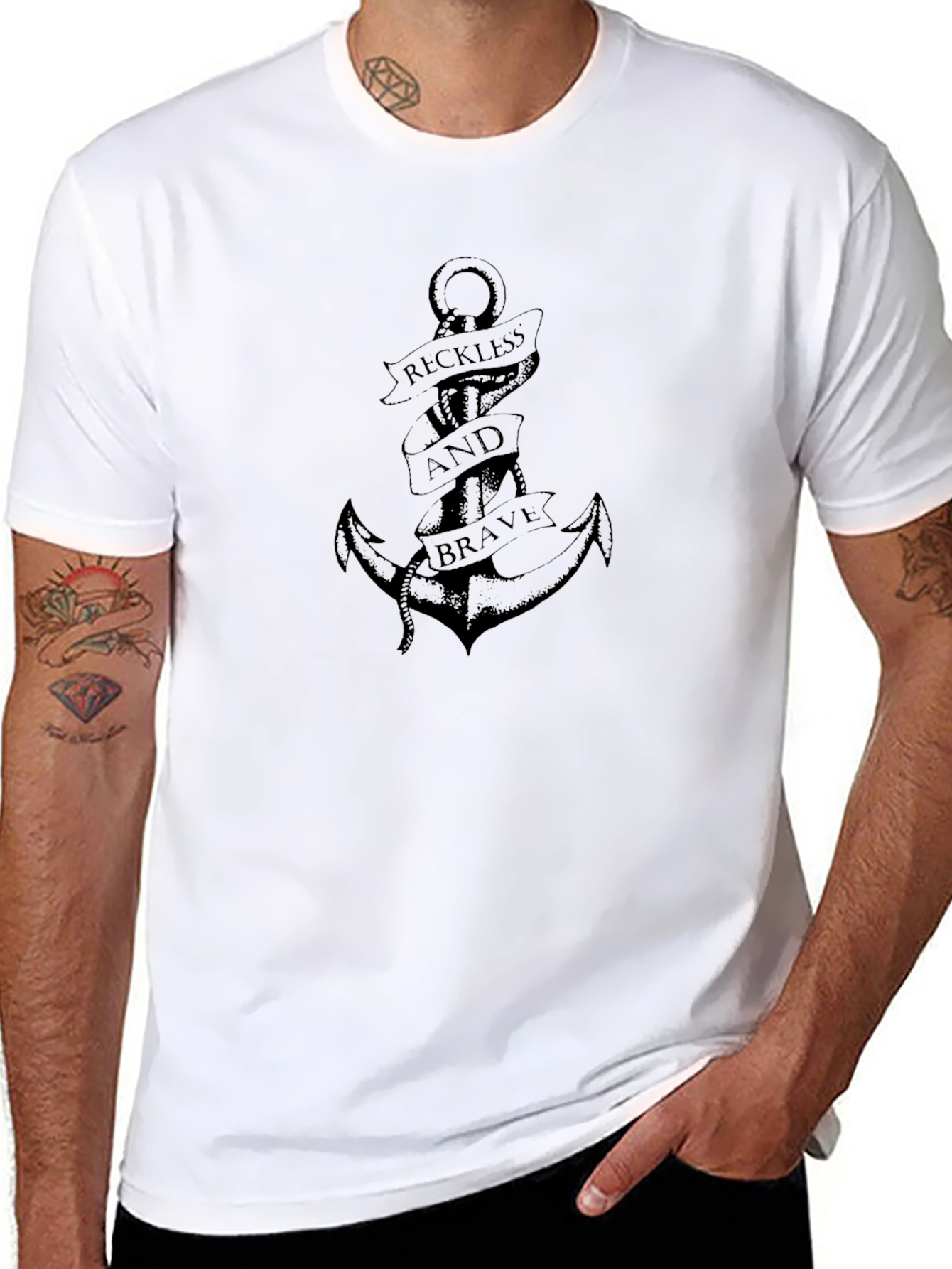 Reckless and Brave Anchor Graphic Tee - Black