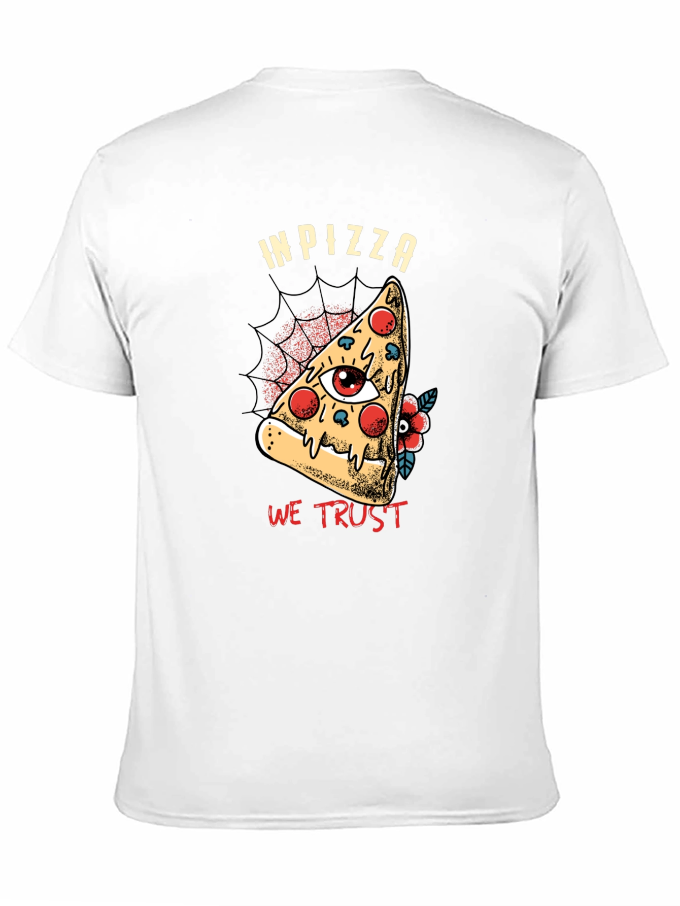In Pizza We Trust Graphic T-Shirt - Black