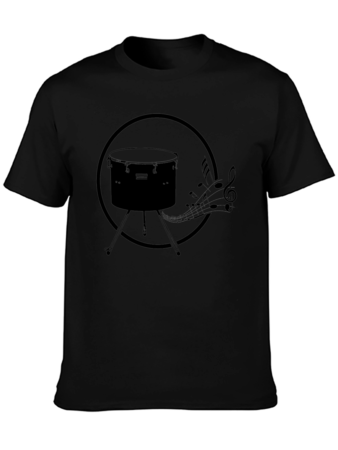Drum & Music Note Graphic Tee