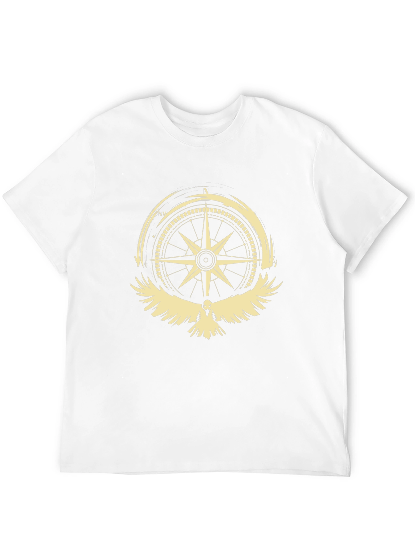 Compass & Bird Graphic Print Tee - Black