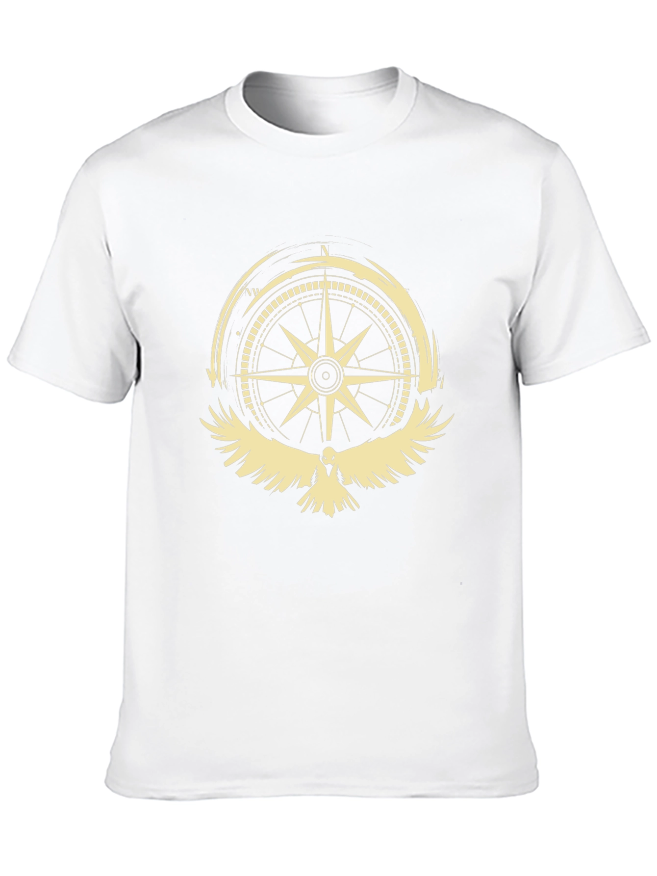 Compass & Bird Graphic Print Tee - Black