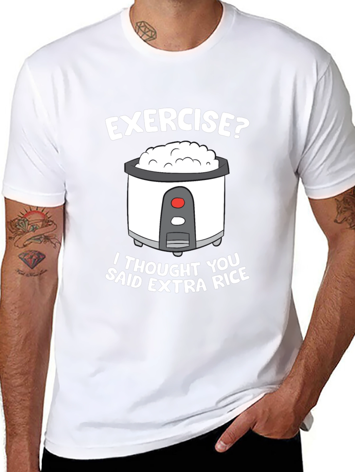 Exercise? Extra Rice Funny T-Shirt