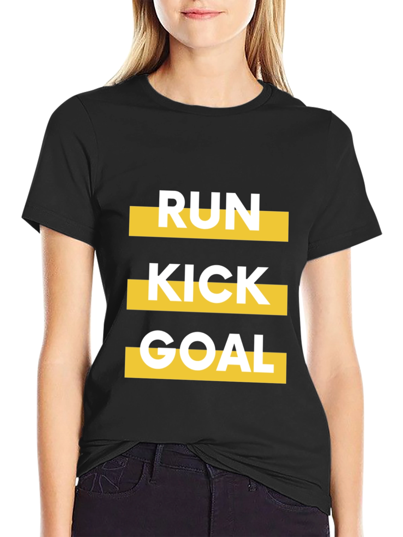 Run Kick Goal T-Shirt - Soccer Sports Tee