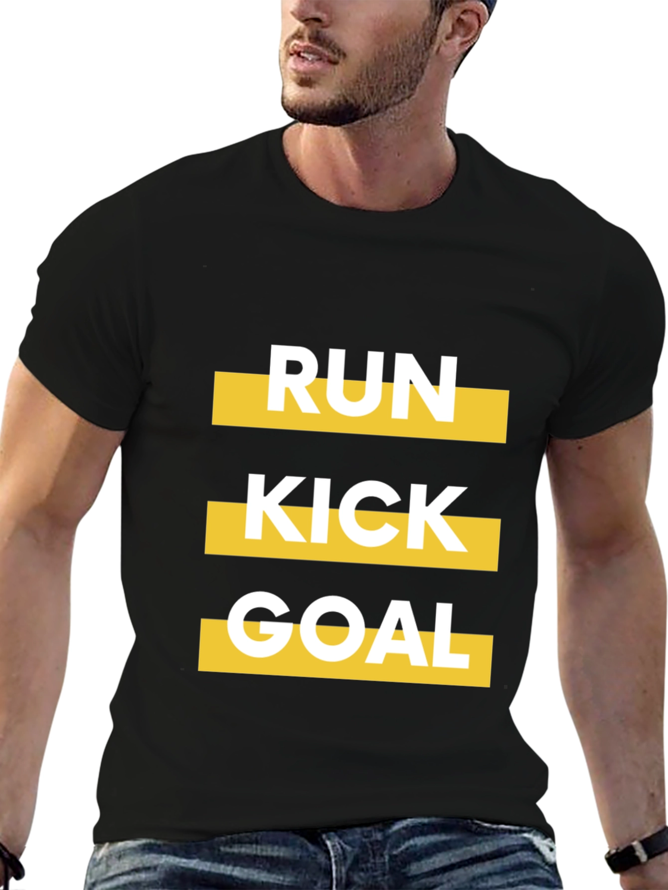 Run Kick Goal T-Shirt - Soccer Sports Tee