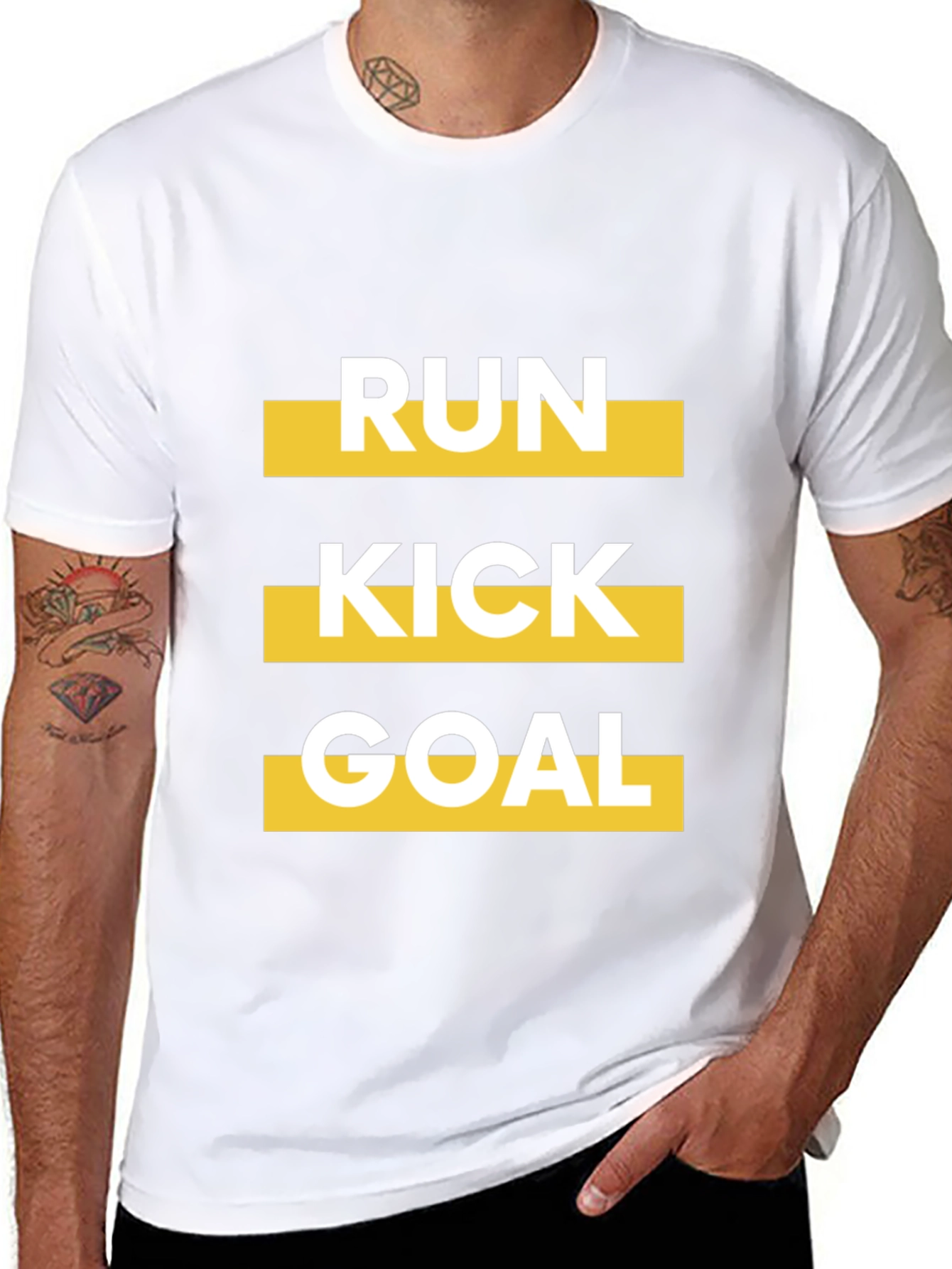 Run Kick Goal T-Shirt - Soccer Sports Tee