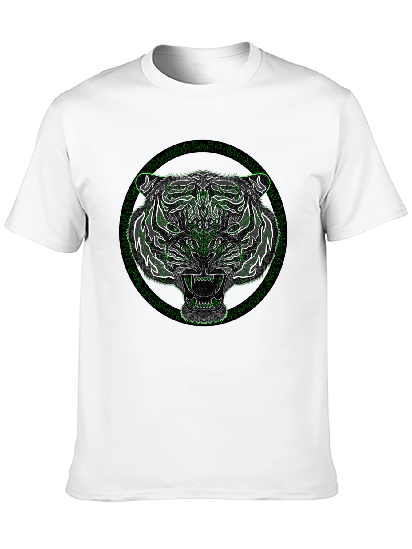 Mens Black Tiger Graphic T-Shirt