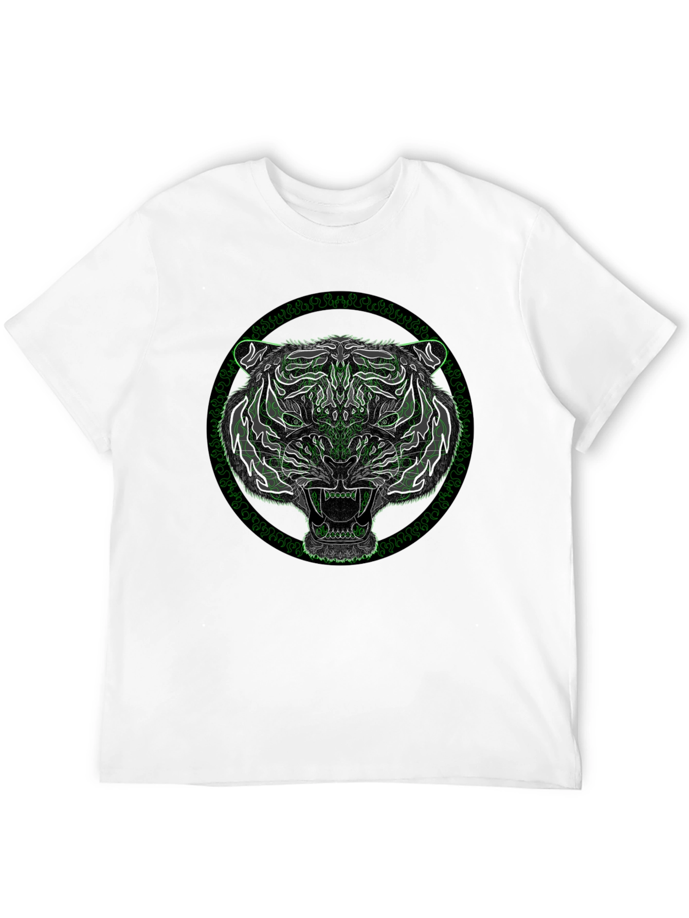 Mens Black Tiger Graphic T-Shirt