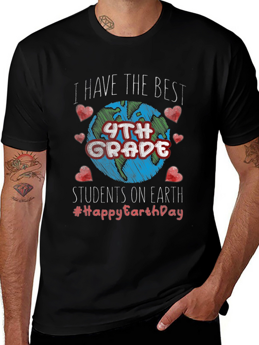 Best 4th Grade Students Earth Day Teacher T-Shirt