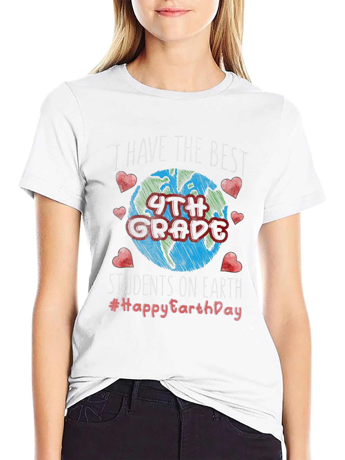 Best 4th Grade Students Earth Day Teacher T-Shirt
