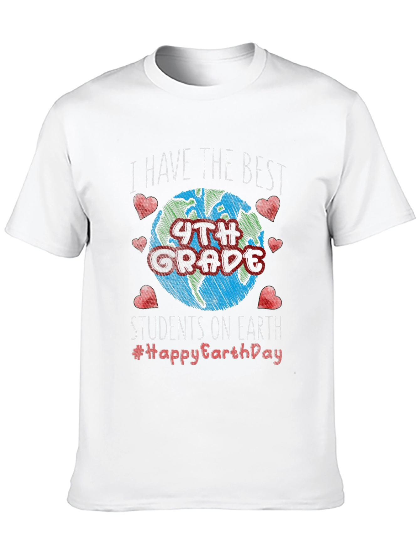 Best 4th Grade Students Earth Day Teacher T-Shirt