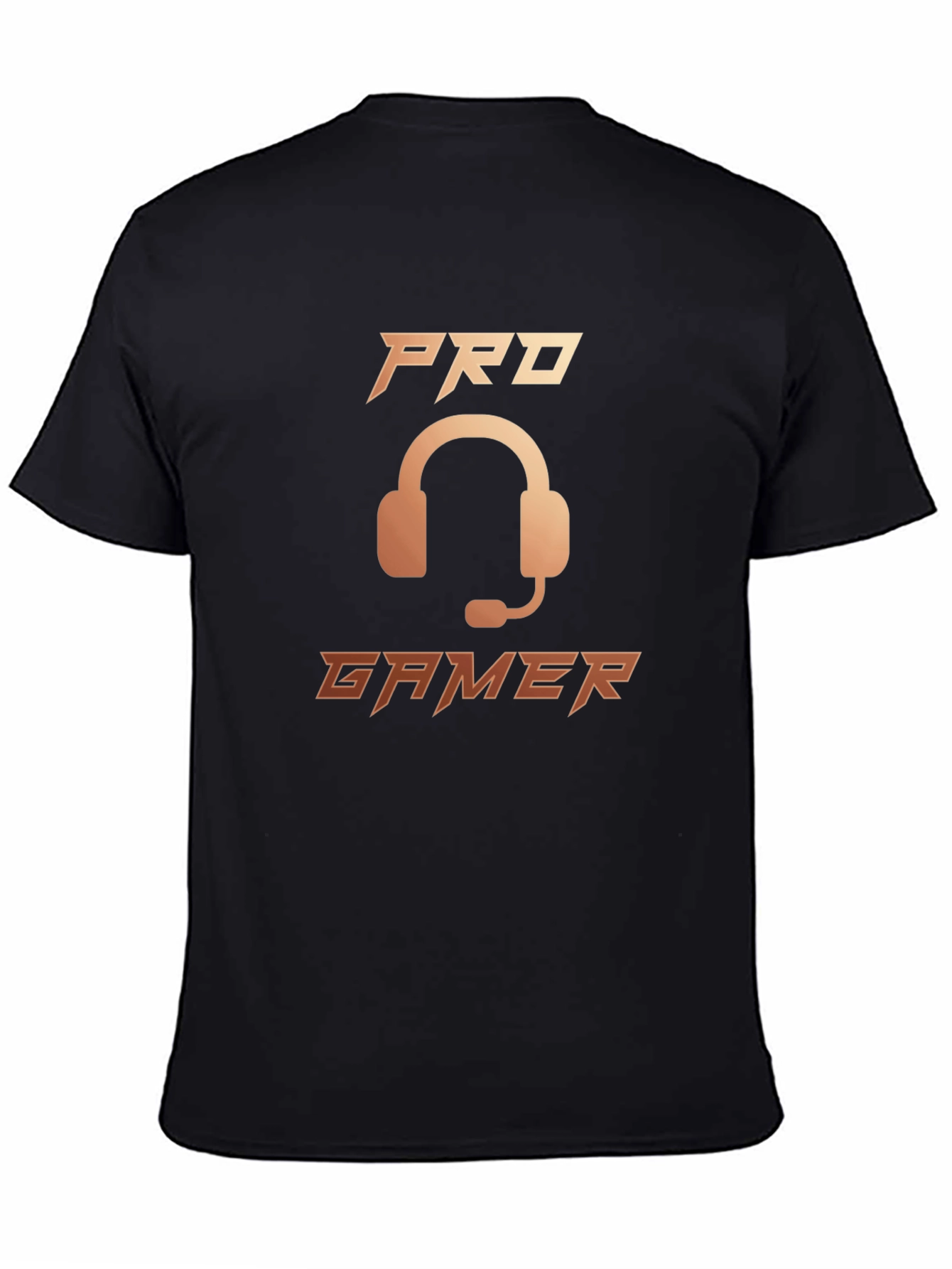 Pro Gamer Black T-Shirt with Headset Graphic