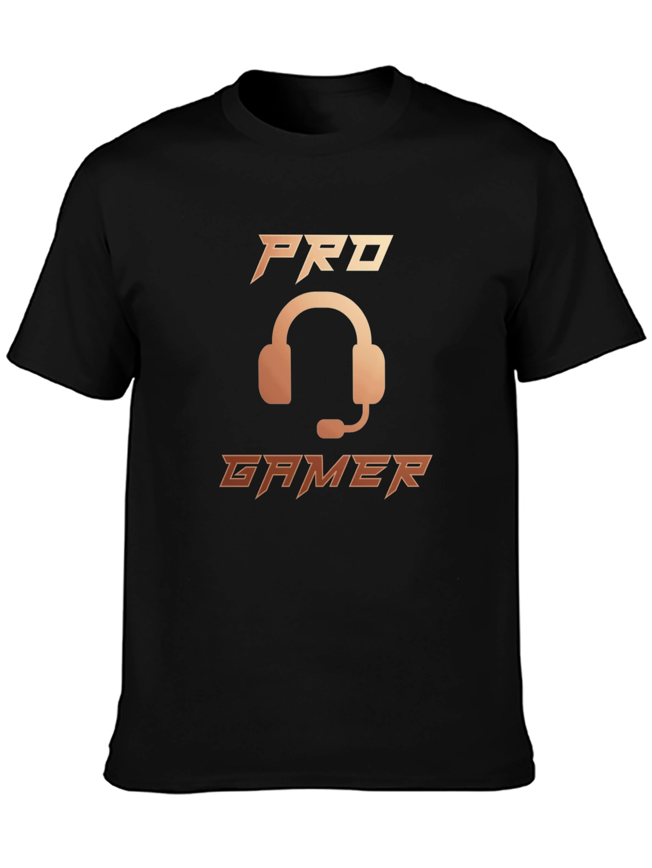 Pro Gamer Black T-Shirt with Headset Graphic