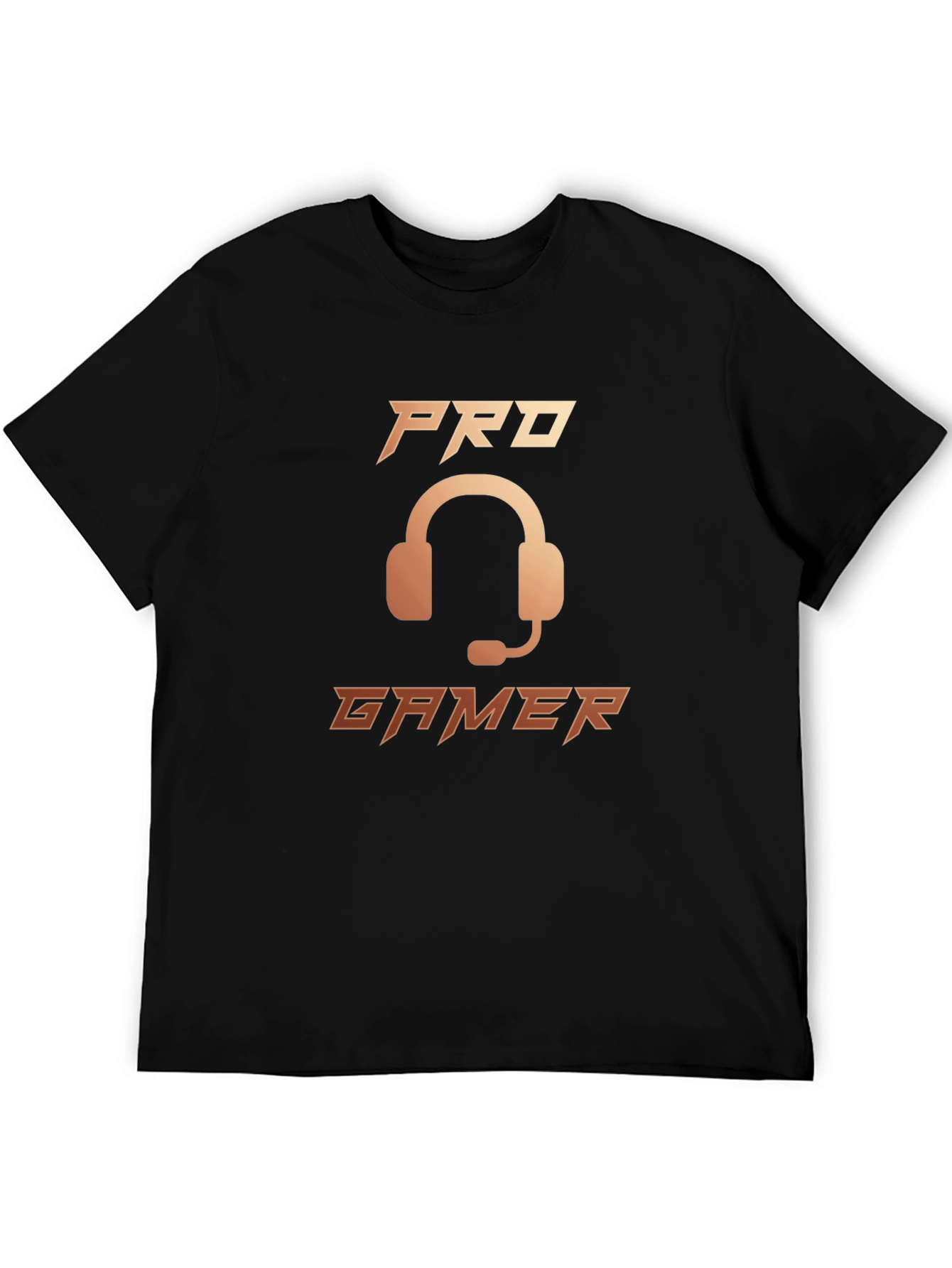 Pro Gamer Black T-Shirt with Headset Graphic