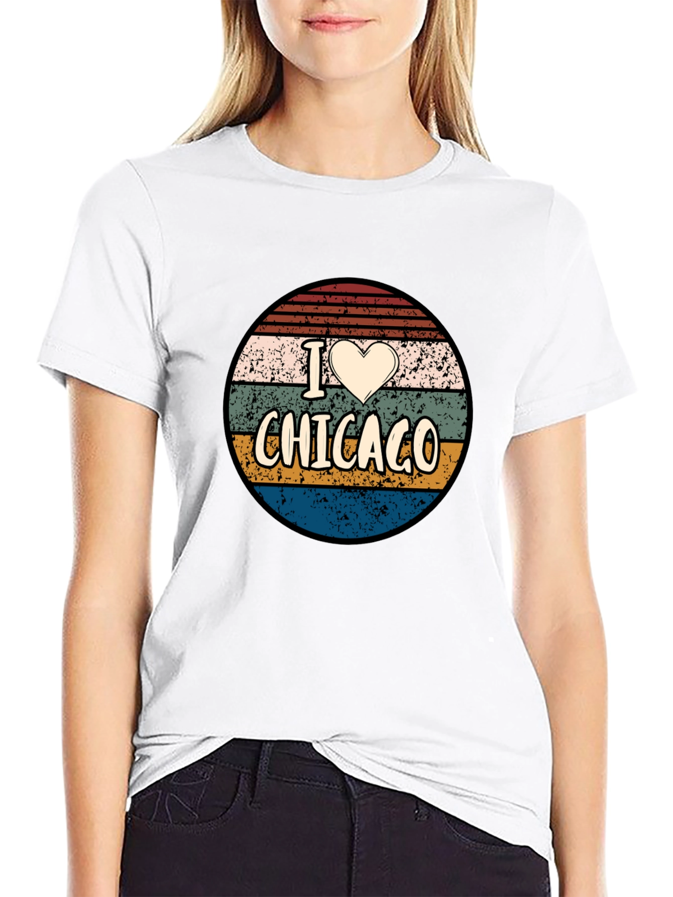 I Heart Chicago Retro Graphic T-Shirt