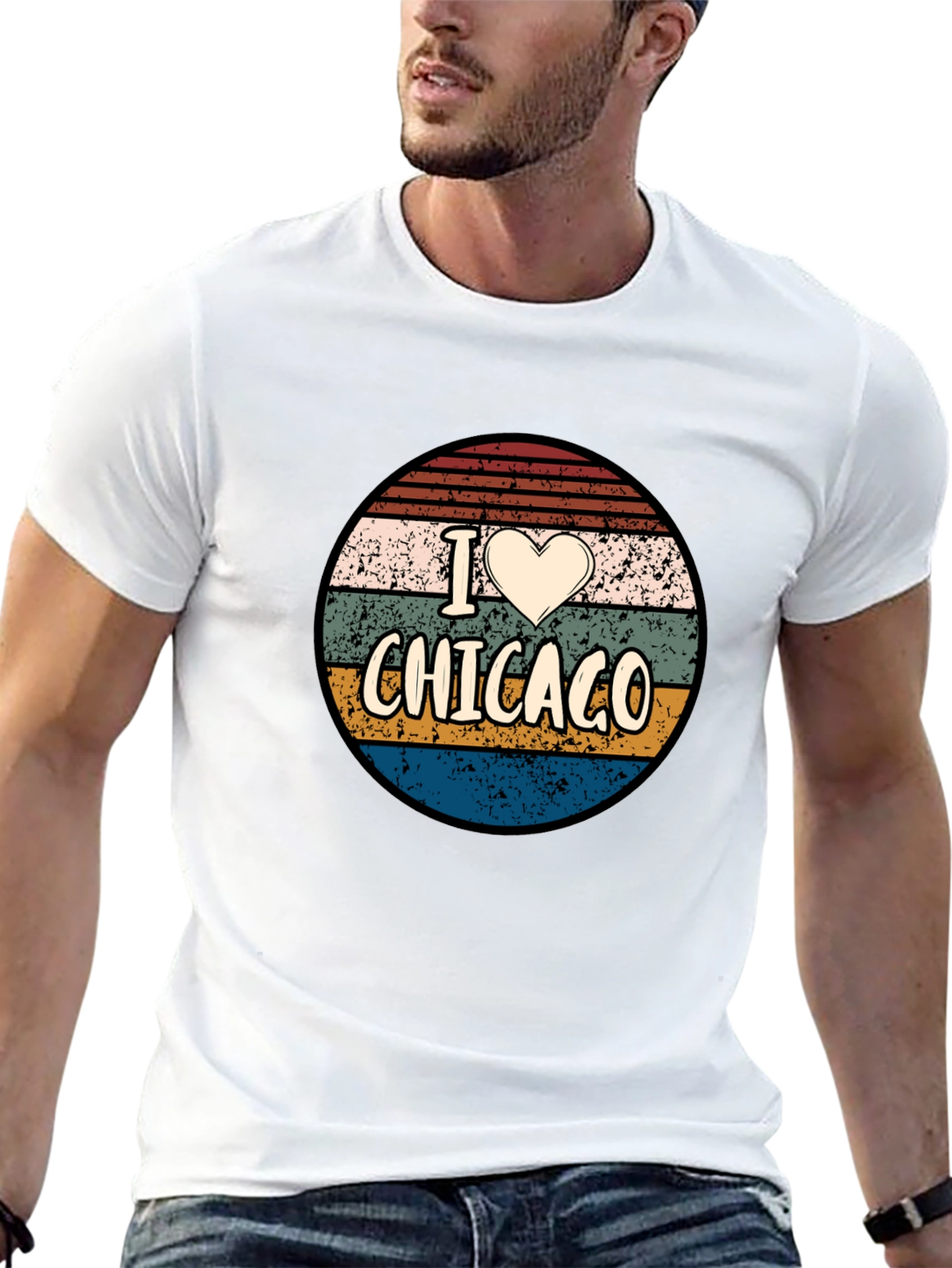 I Heart Chicago Retro Graphic T-Shirt