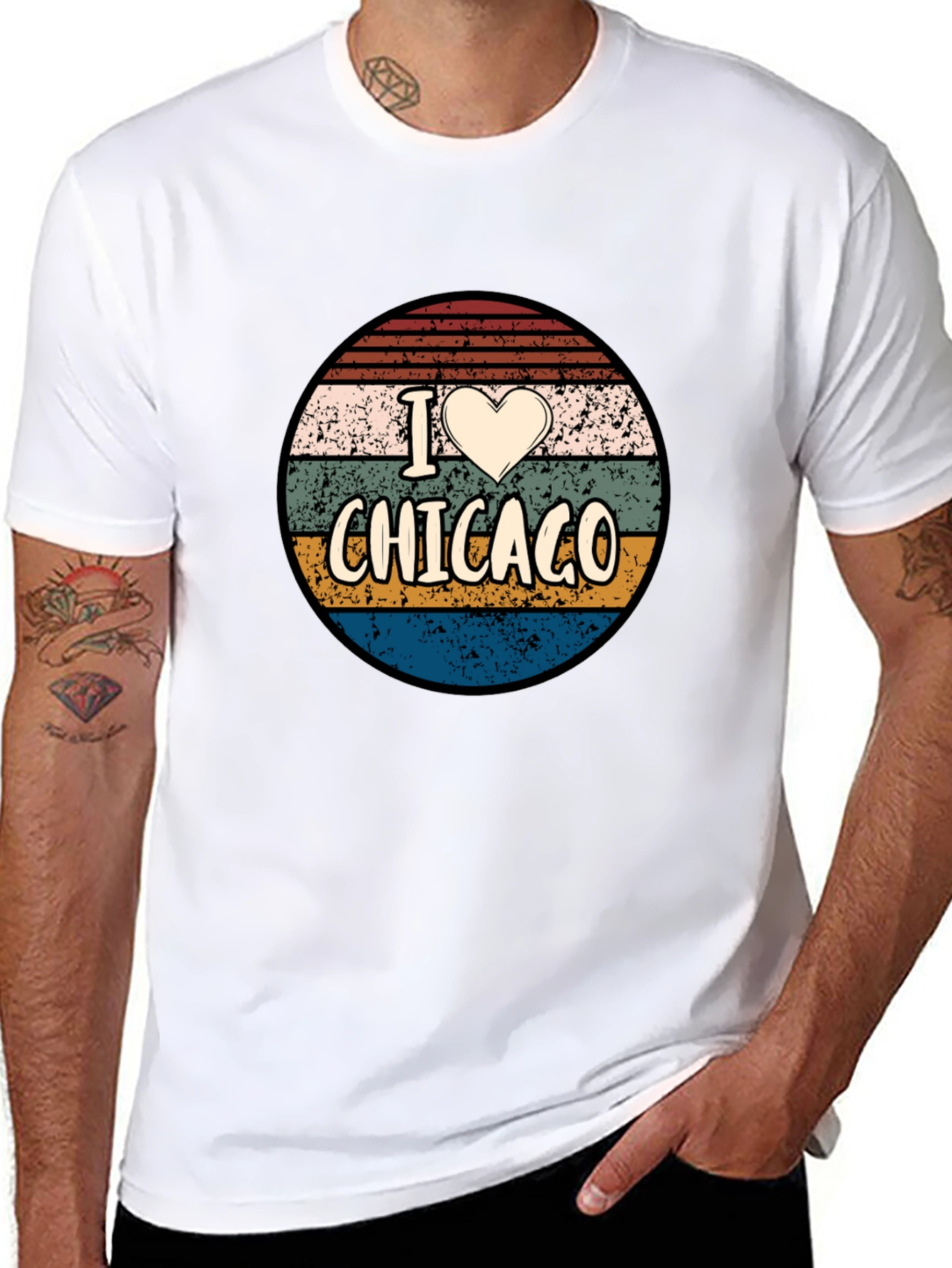 I Heart Chicago Retro Graphic T-Shirt