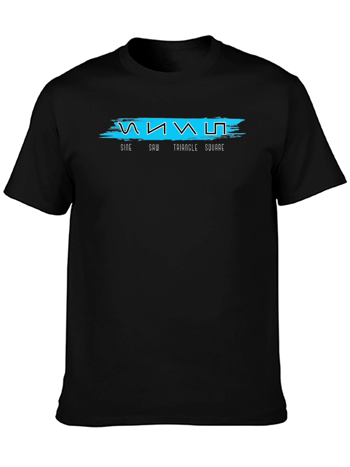 Sine Saw Triangle Square Black Graphic Tee