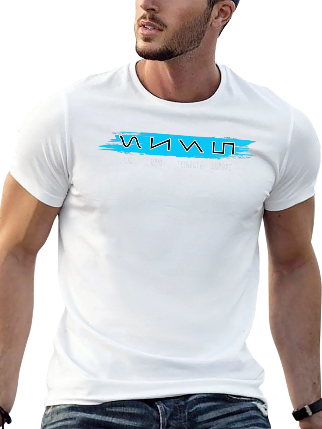 Sine Saw Triangle Square Black Graphic Tee