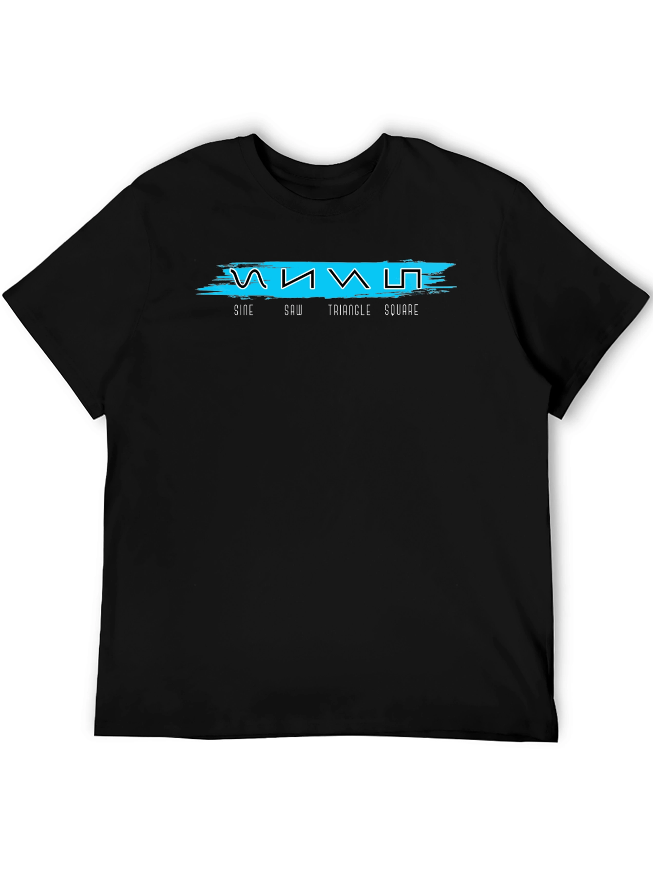 Sine Saw Triangle Square Black Graphic Tee