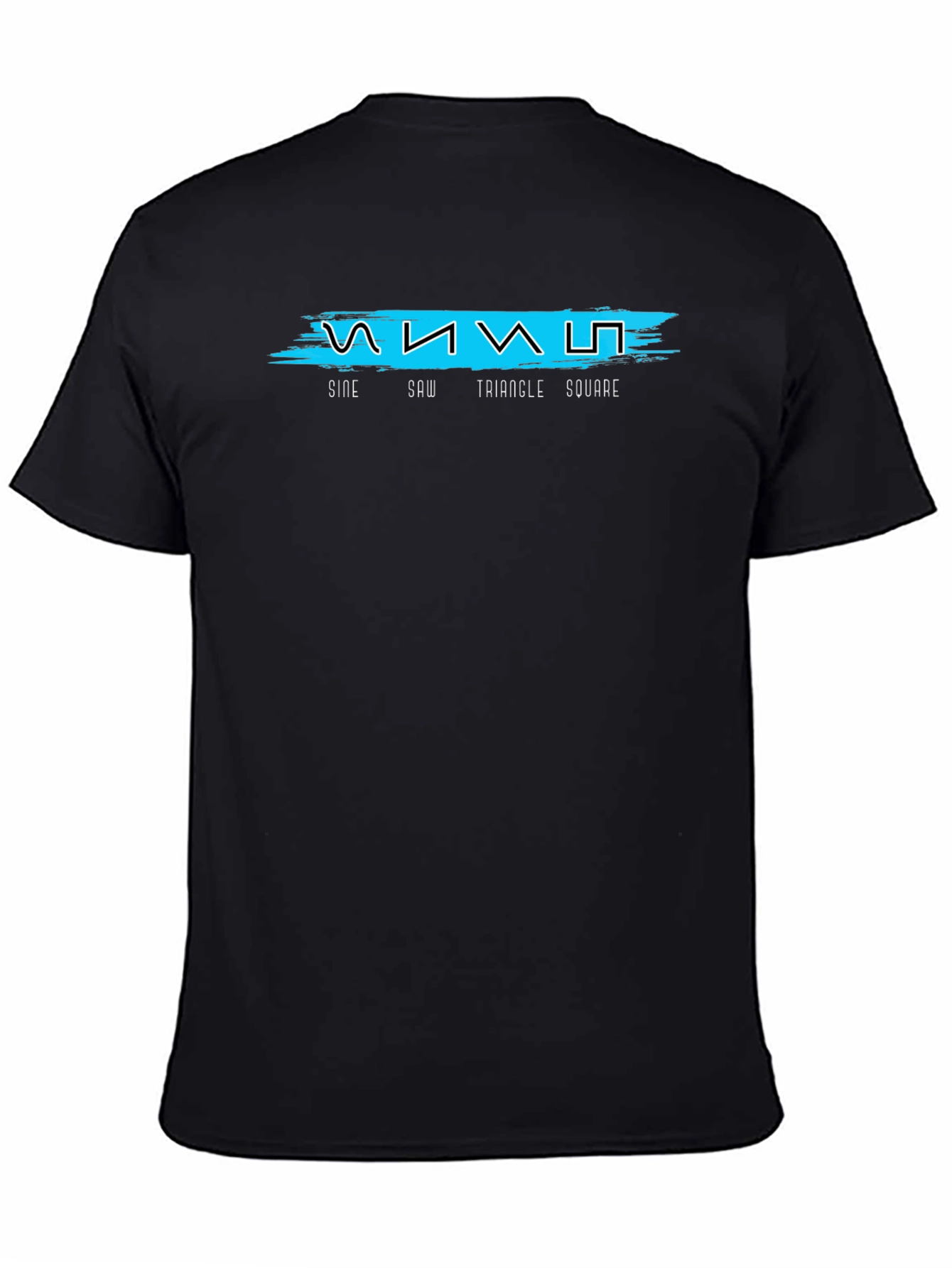 Sine Saw Triangle Square Black Graphic Tee