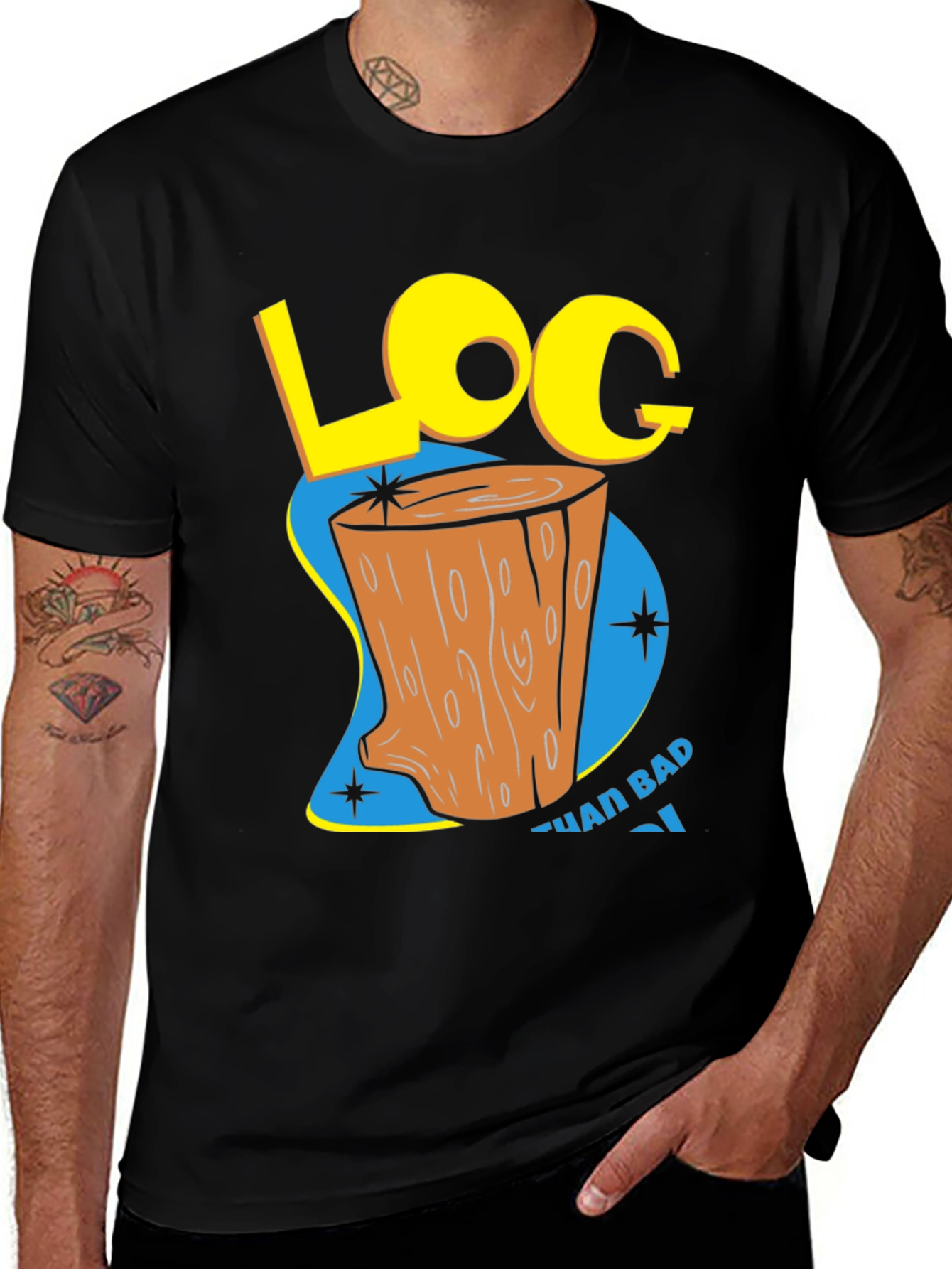 Retro Log Cartoon Graphic Tee