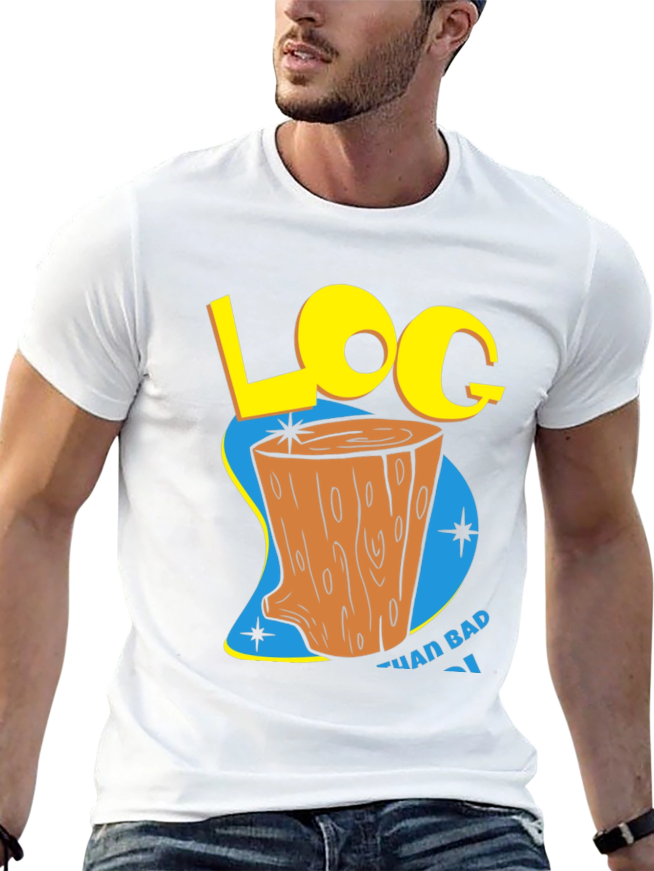 Retro Log Cartoon Graphic Tee