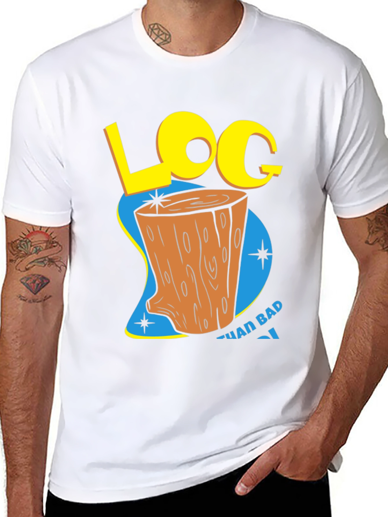 Retro Log Cartoon Graphic Tee