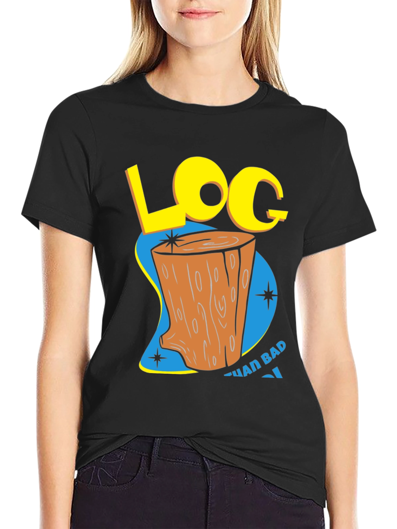Retro Log Cartoon Graphic Tee