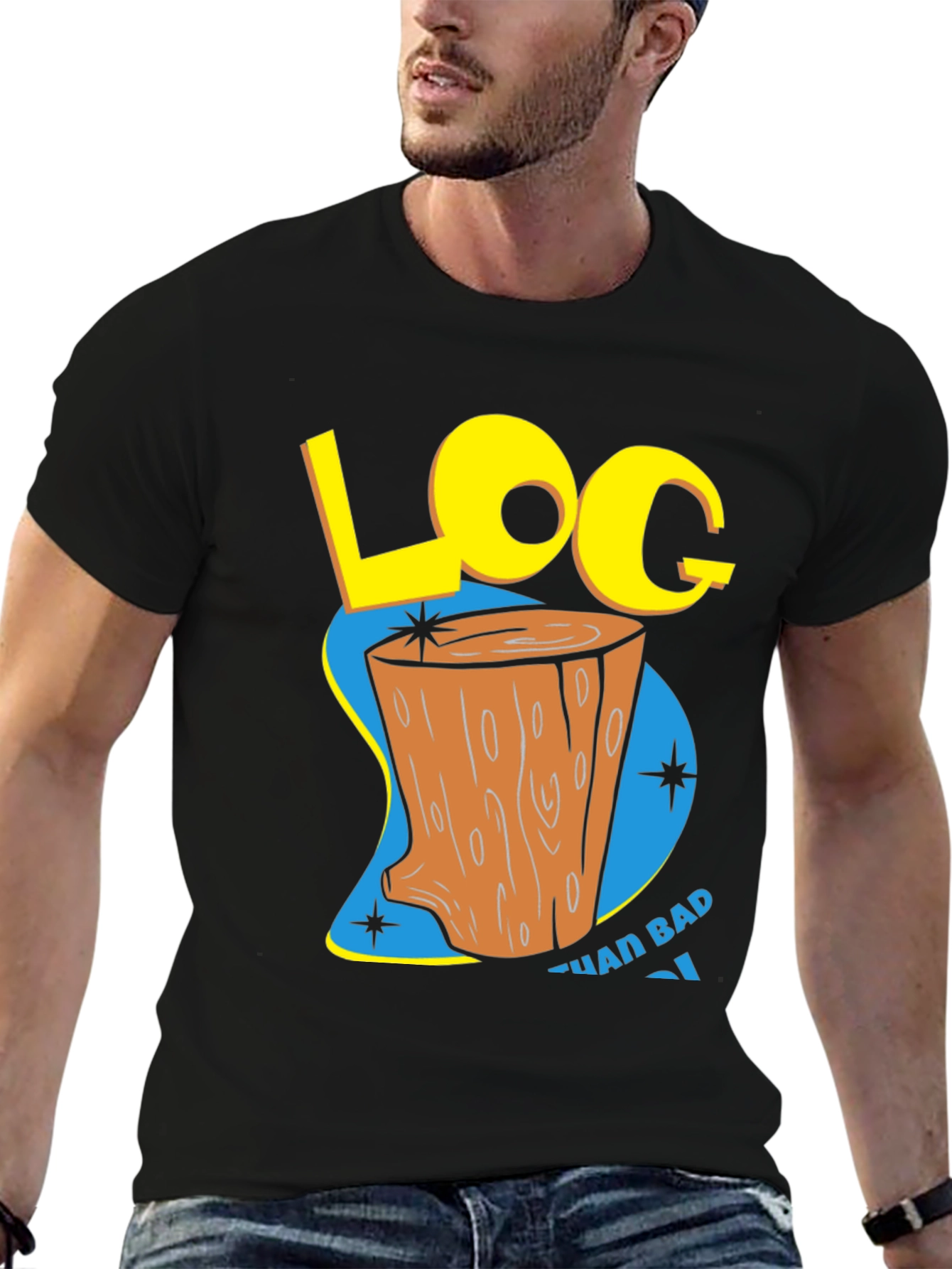 Retro Log Cartoon Graphic Tee