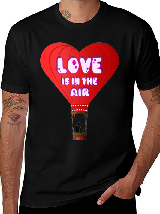 Love is in the Air T-Shirt - Romantic Heart Balloon Design