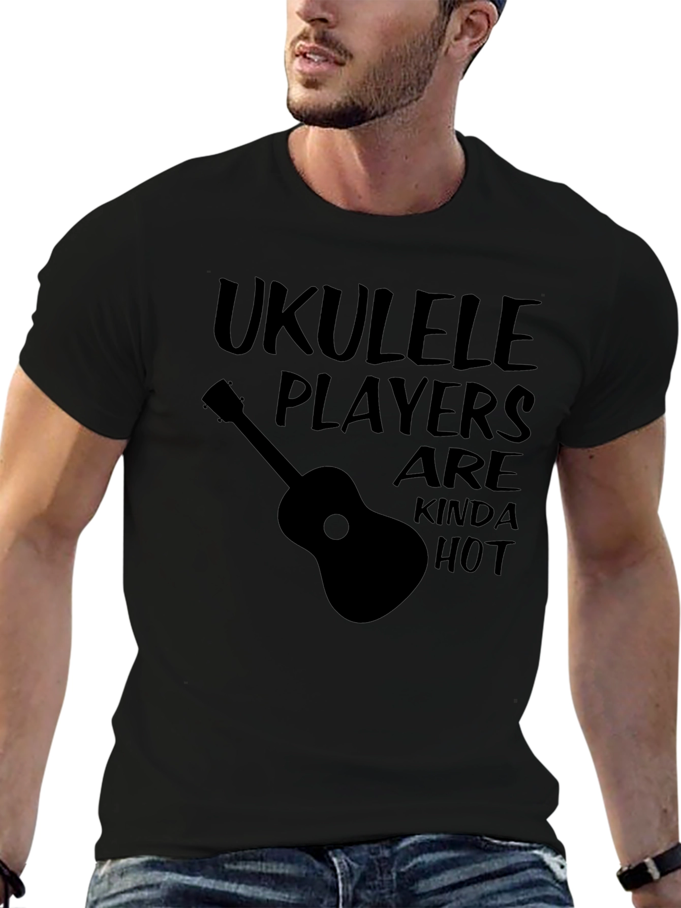Ukulele Players Are Kinda Hot Black T-Shirt
