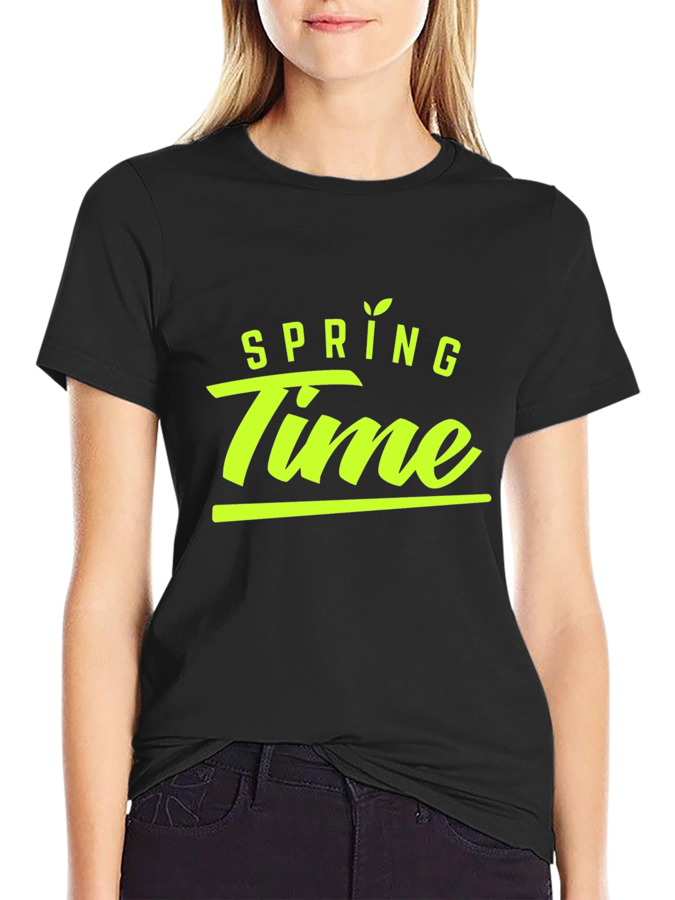 Spring Time Black T-Shirt