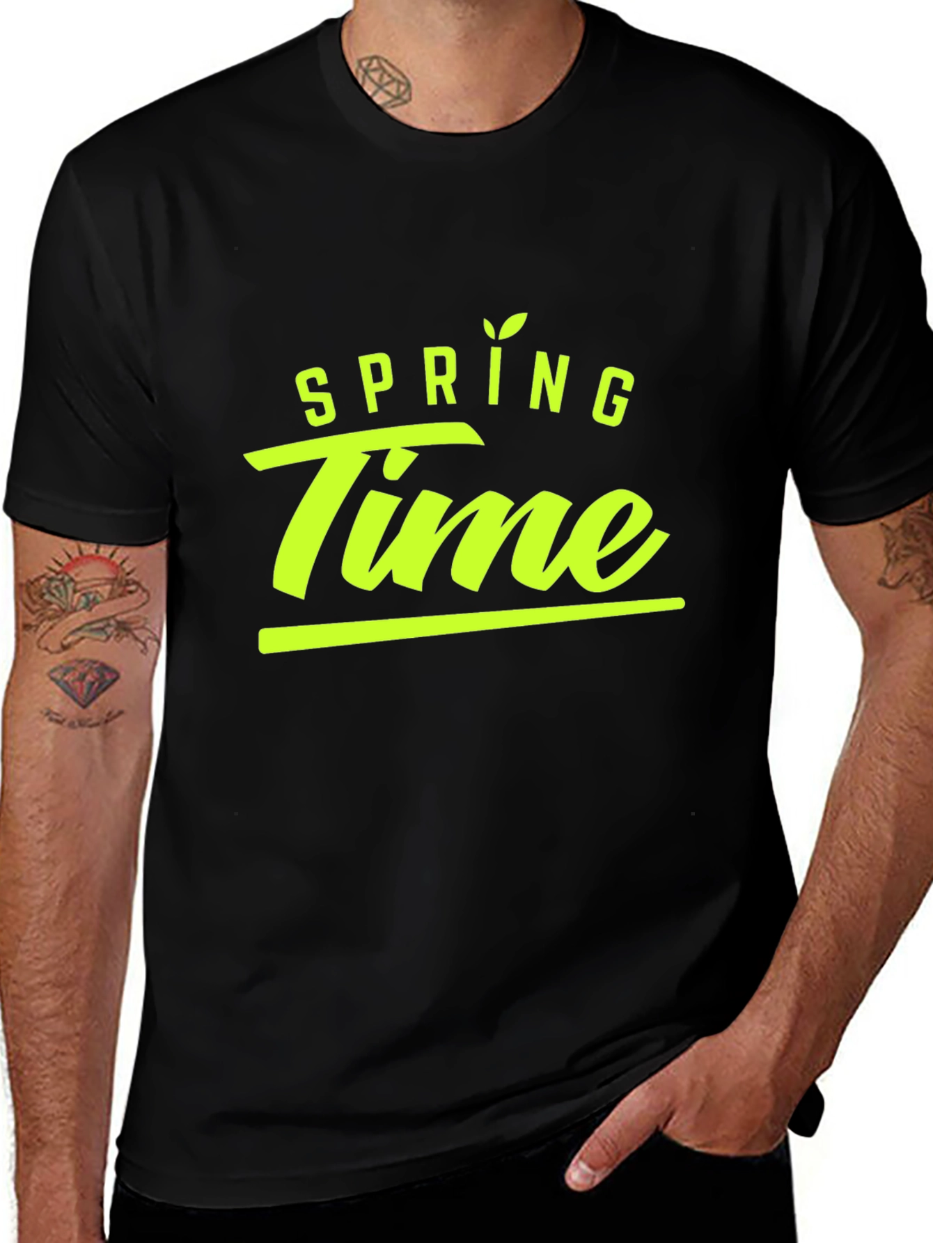 Spring Time Black T-Shirt