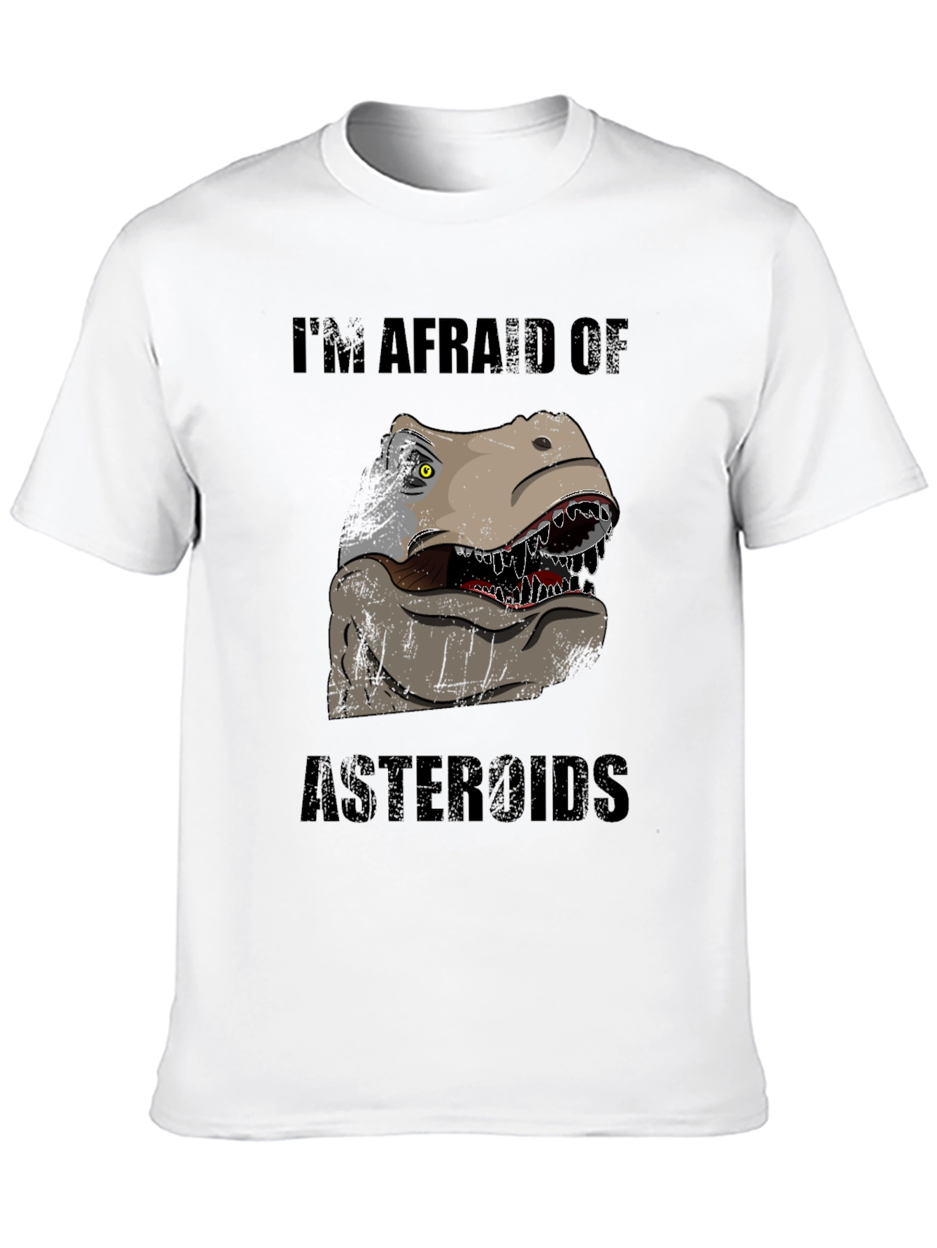 Dinosaur Afraid of Asteroids Graphic T-Shirt