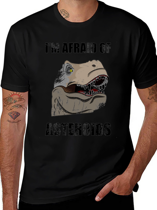 Dinosaur Afraid of Asteroids Graphic T-Shirt