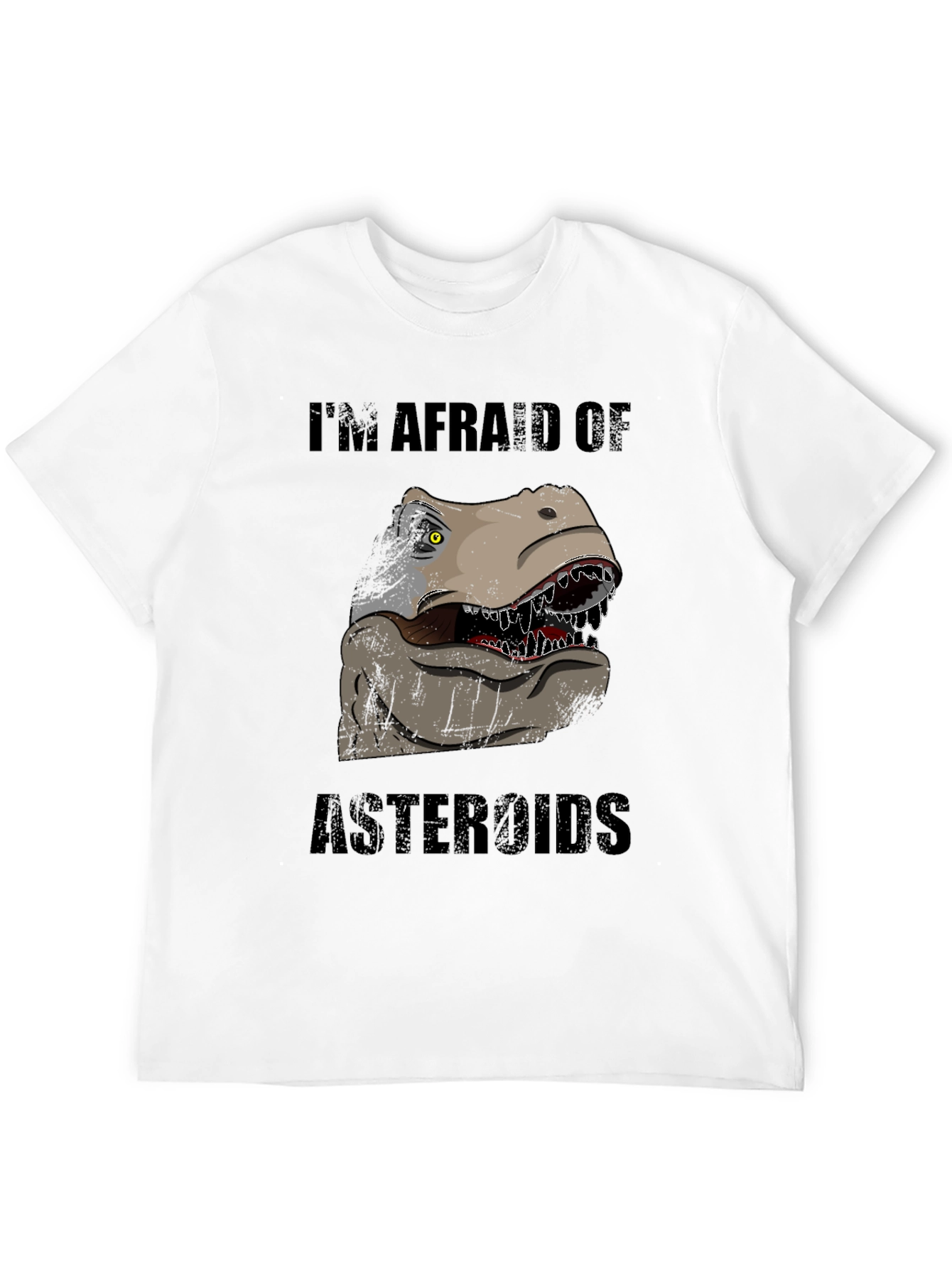 Dinosaur Afraid of Asteroids Graphic T-Shirt
