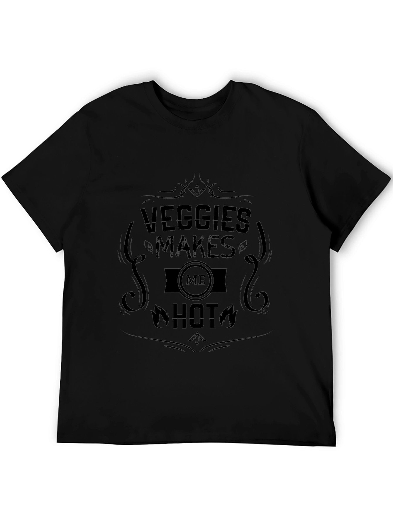 Veggies Makes Me Hot T-Shirt -  Black Graphic Tee