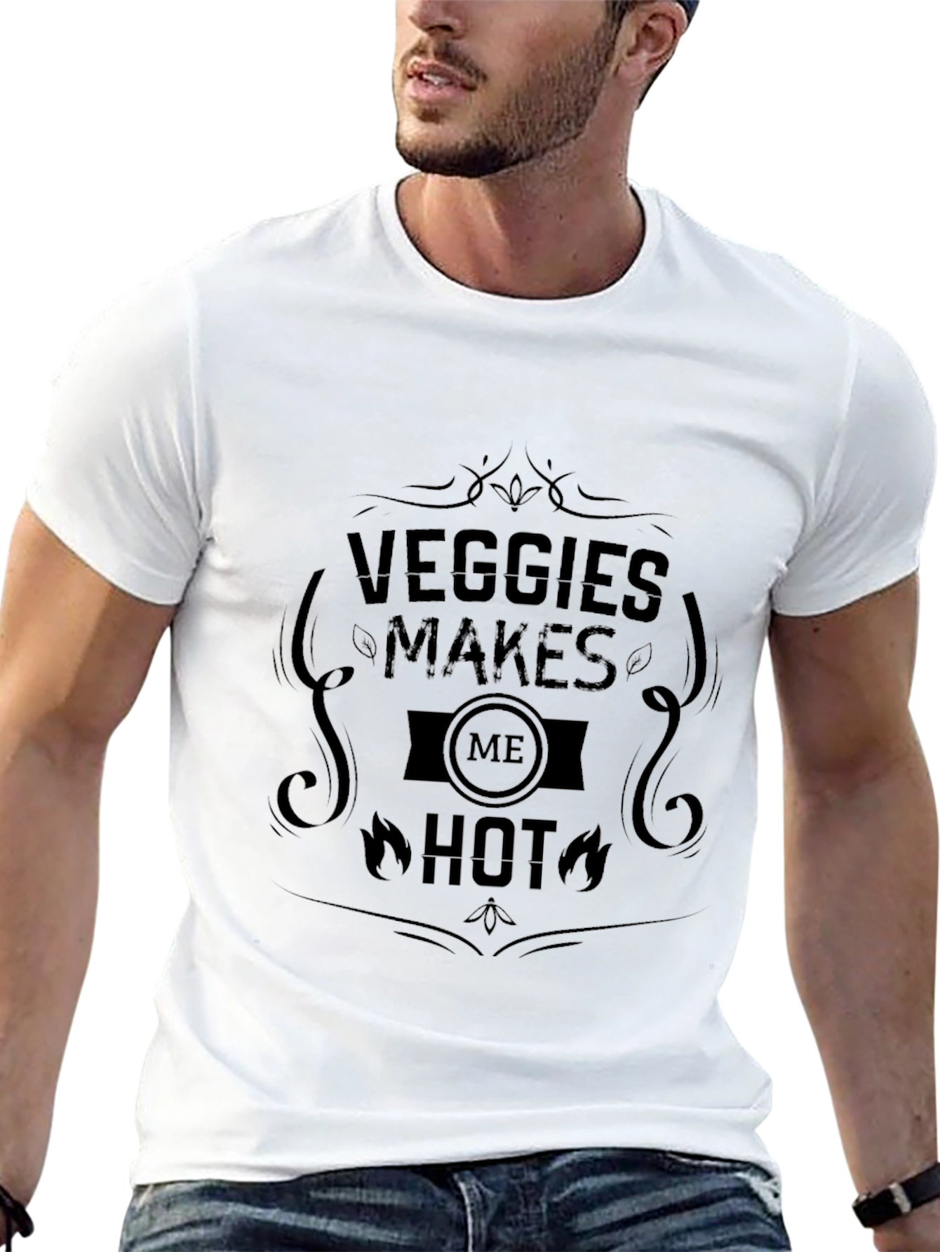 Veggies Makes Me Hot T-Shirt -  Black Graphic Tee