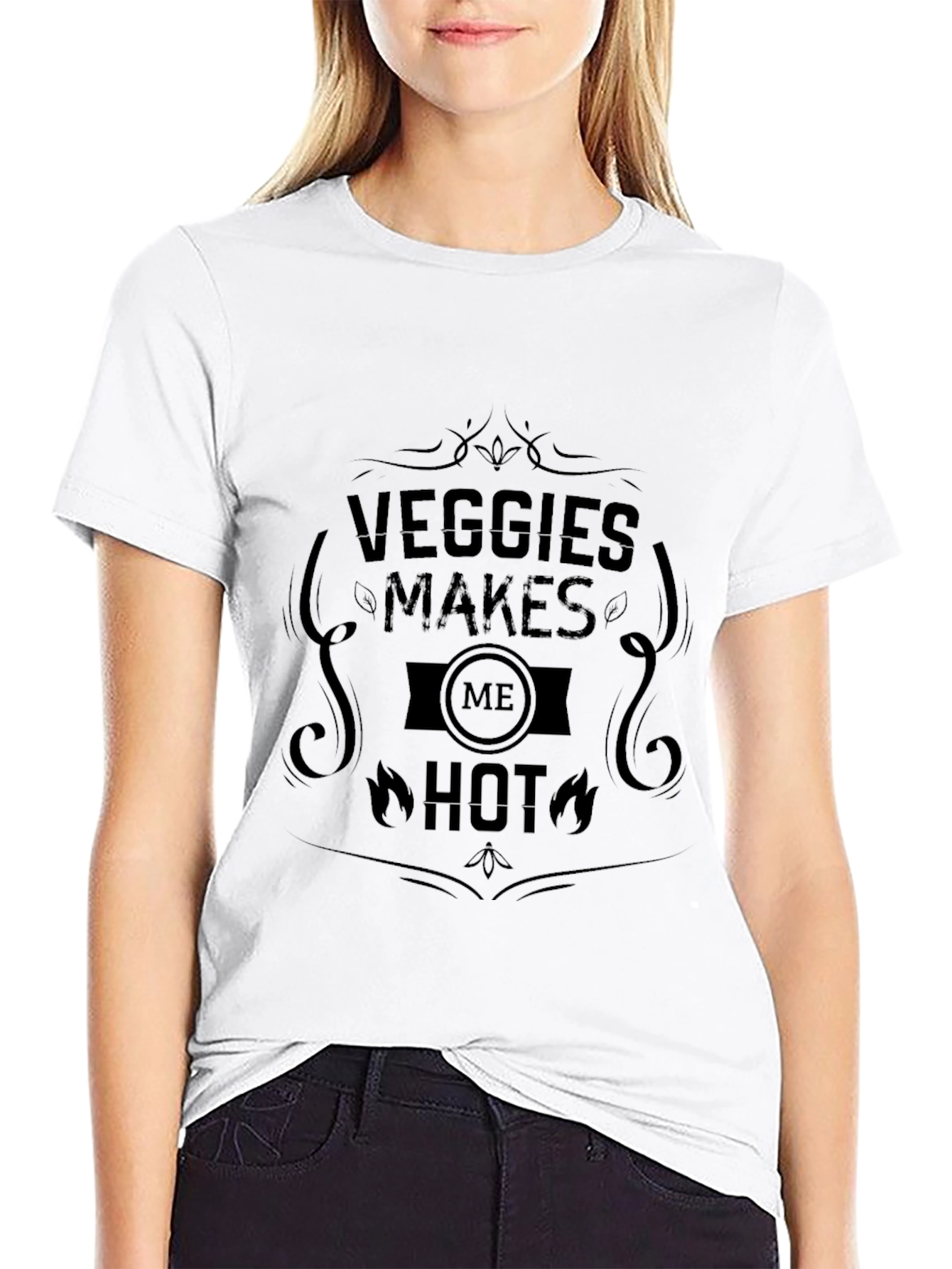 Veggies Makes Me Hot T-Shirt -  Black Graphic Tee