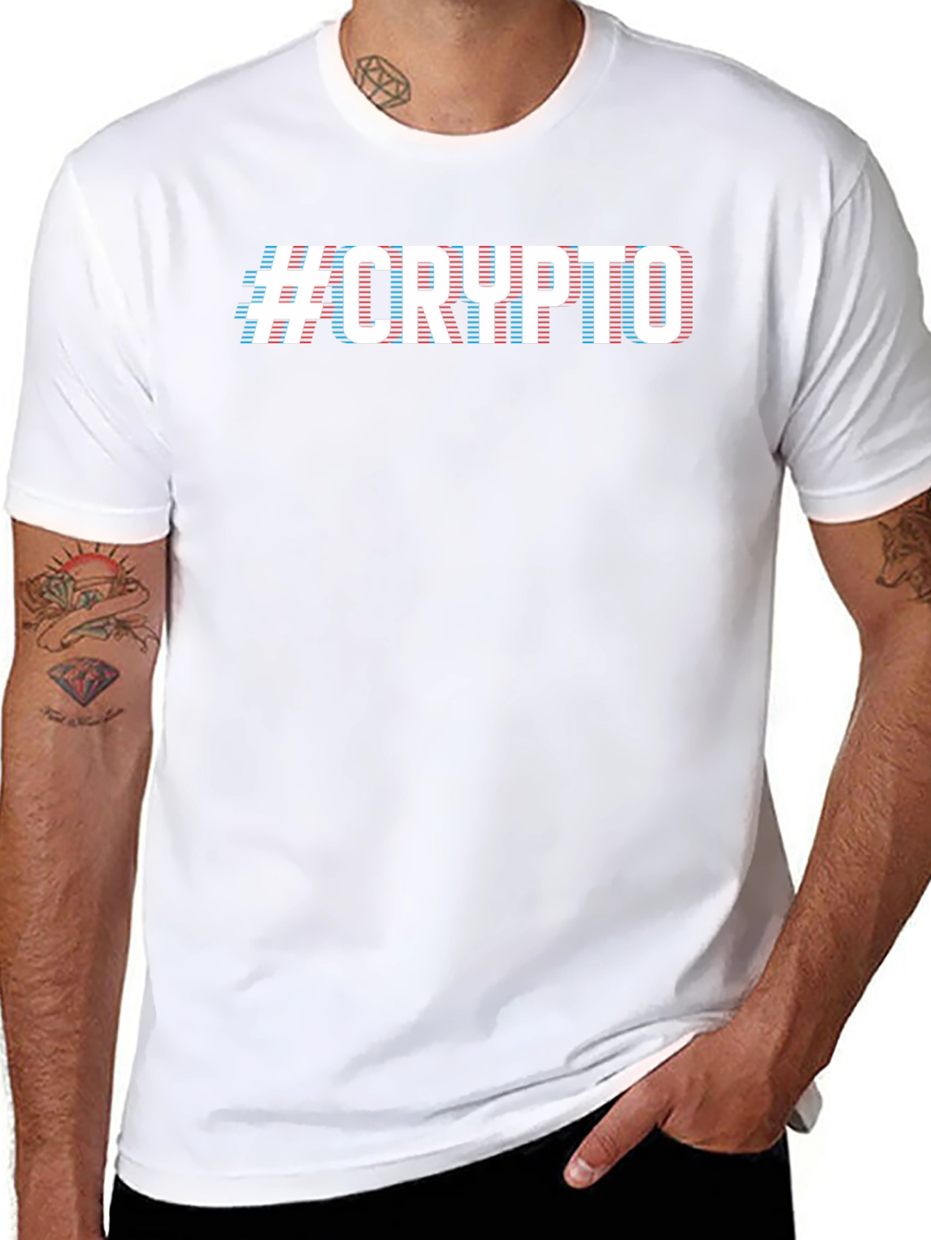 #CRYPTO Graphic T-Shirt - Black Crew Neck Tee
