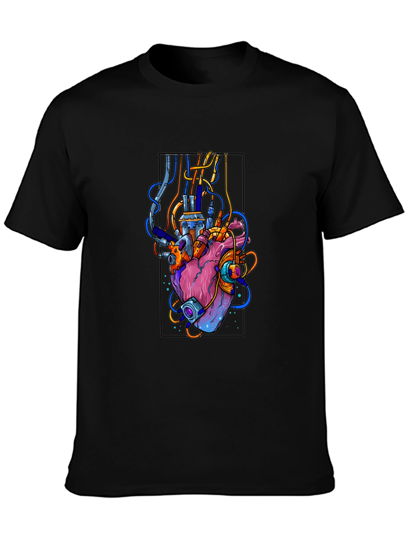 Cyberpunk Heart T-Shirt - Futuristic Anatomy Tee