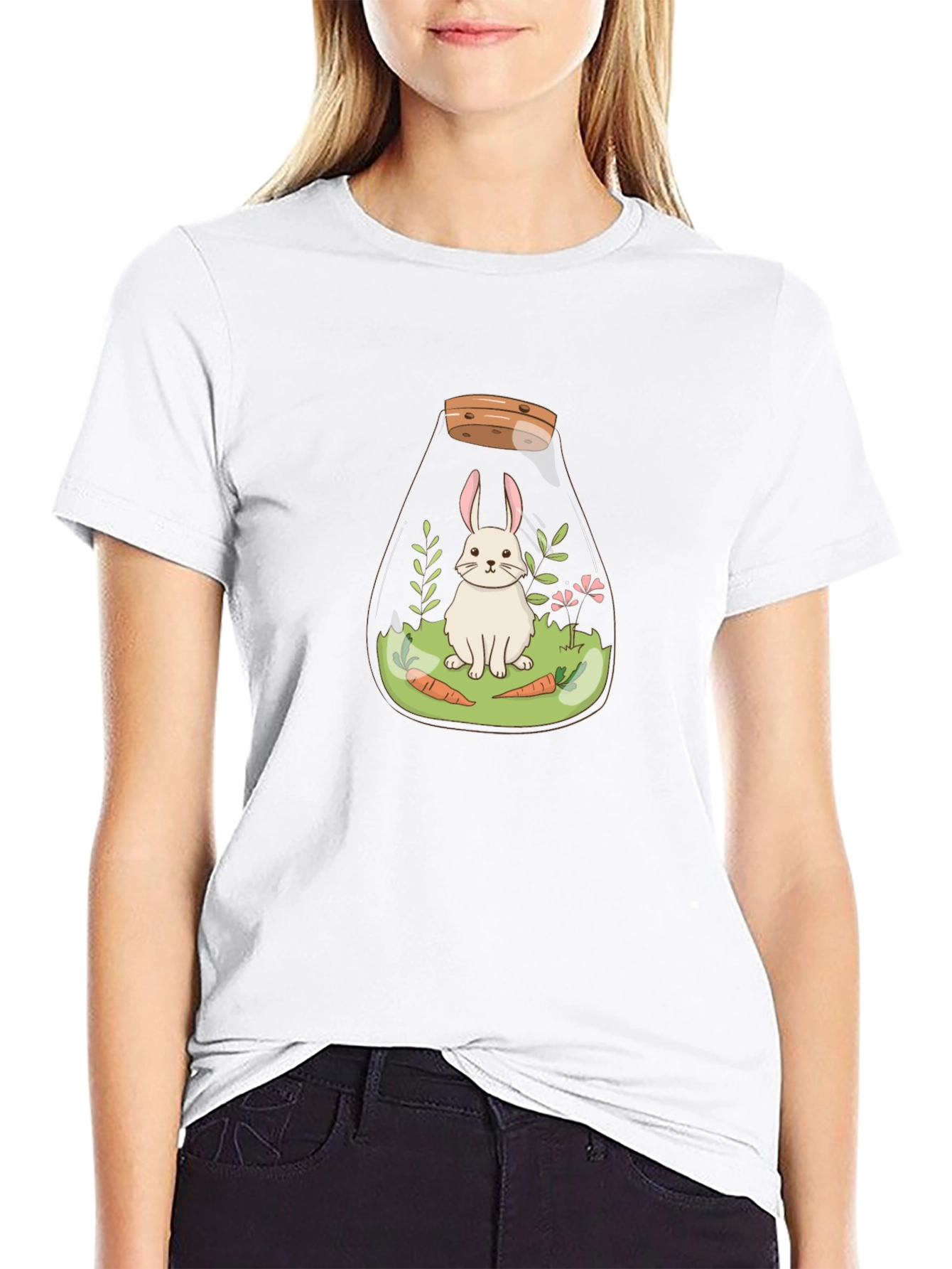 Rabbit Terrarium Graphic Tee - Unisex Cotton T-Shirt