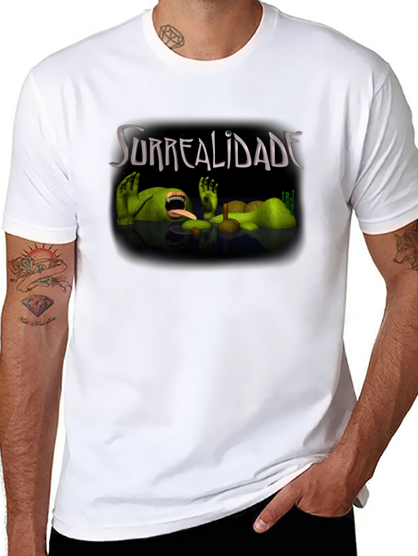 Surrealidade Graphic Tee - Black Cotton Shirt