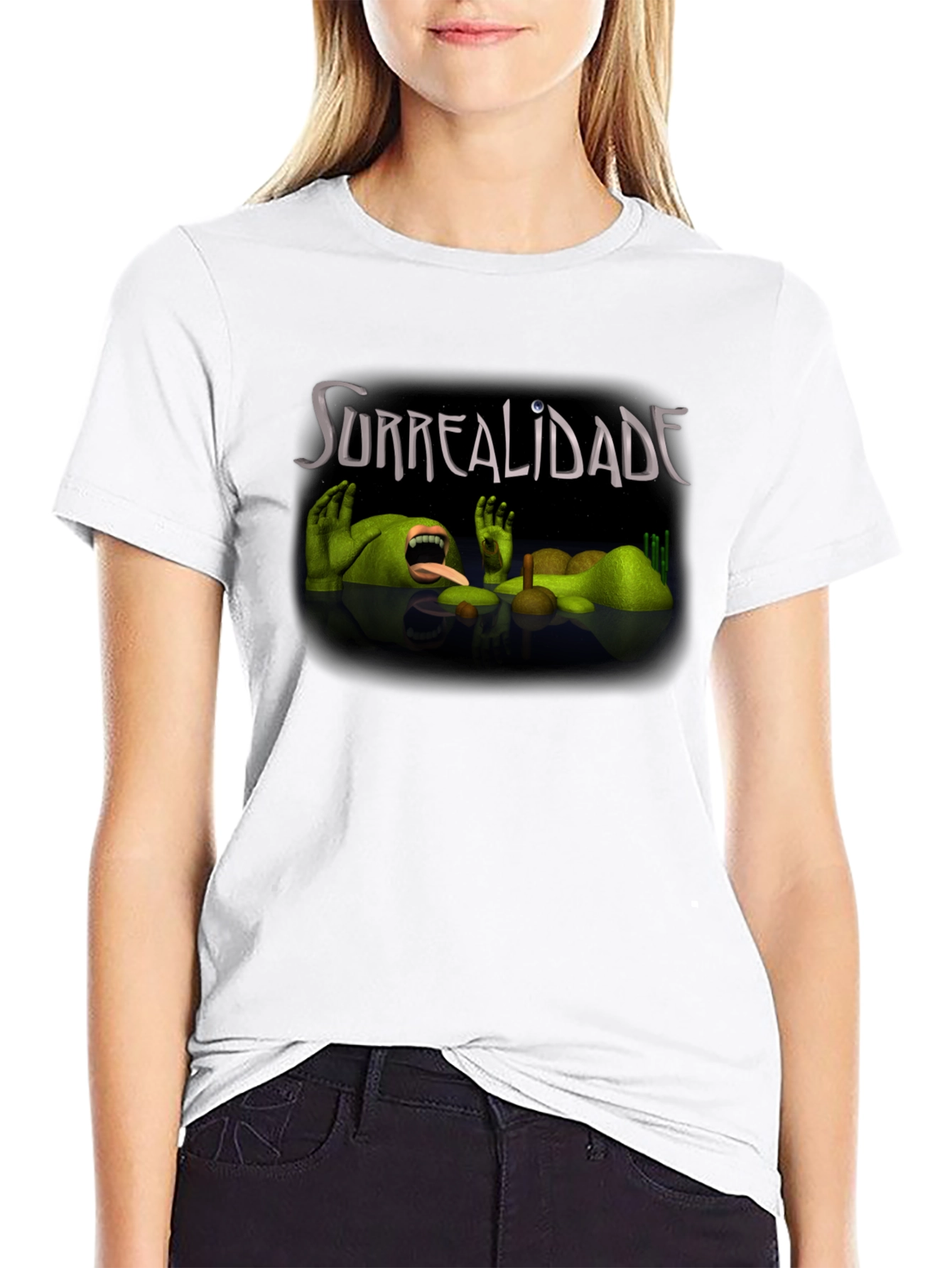 Surrealidade Graphic Tee - Black Cotton Shirt