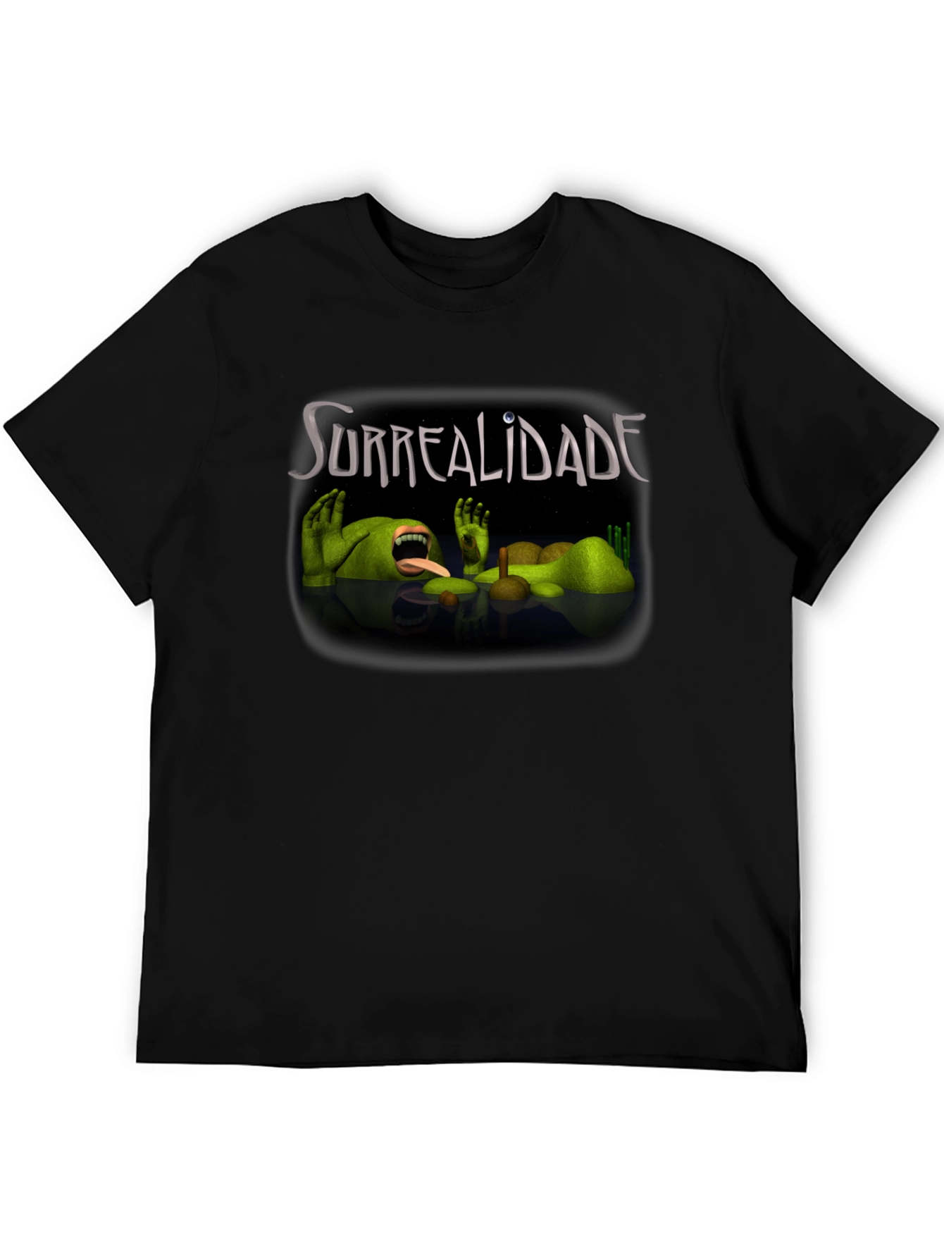 Surrealidade Graphic Tee - Black Cotton Shirt