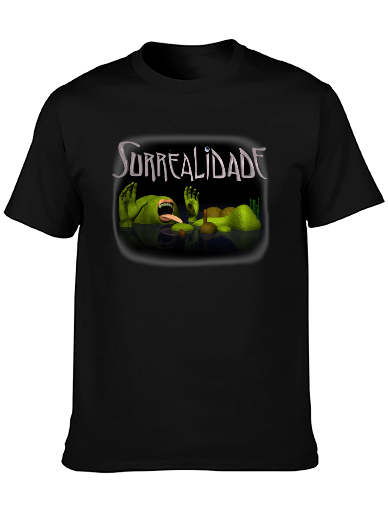 Surrealidade Graphic Tee - Black Cotton Shirt