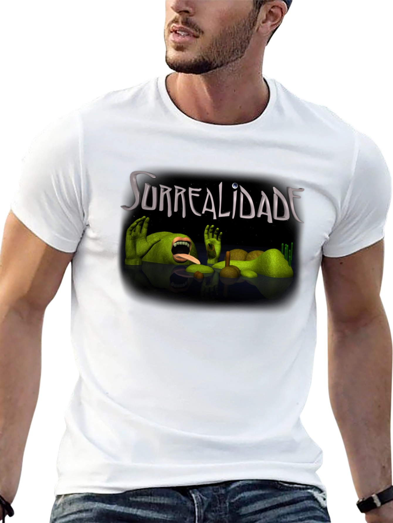 Surrealidade Graphic Tee - Black Cotton Shirt