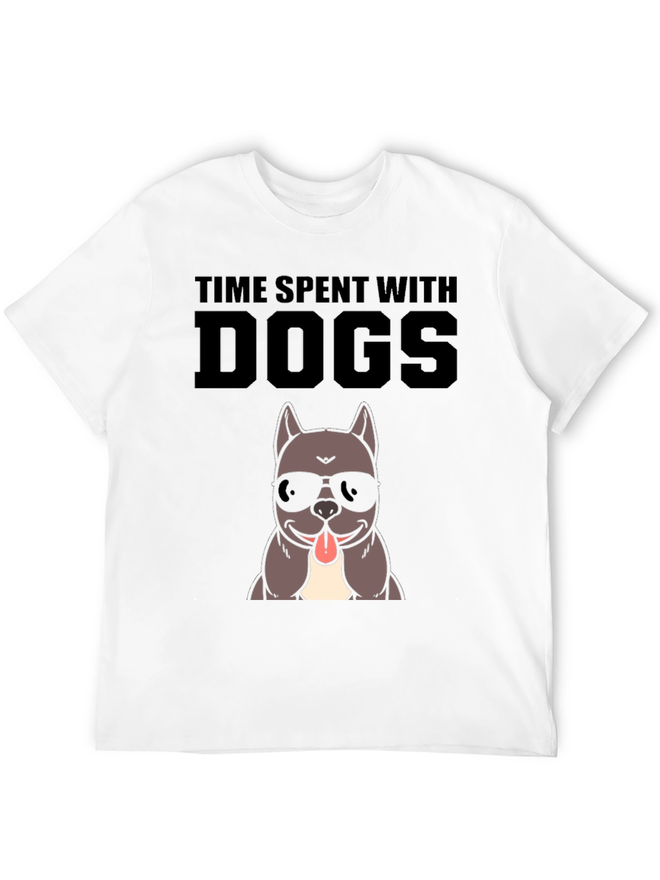 Time Spent With Dogs Black Graphic T-Shirt